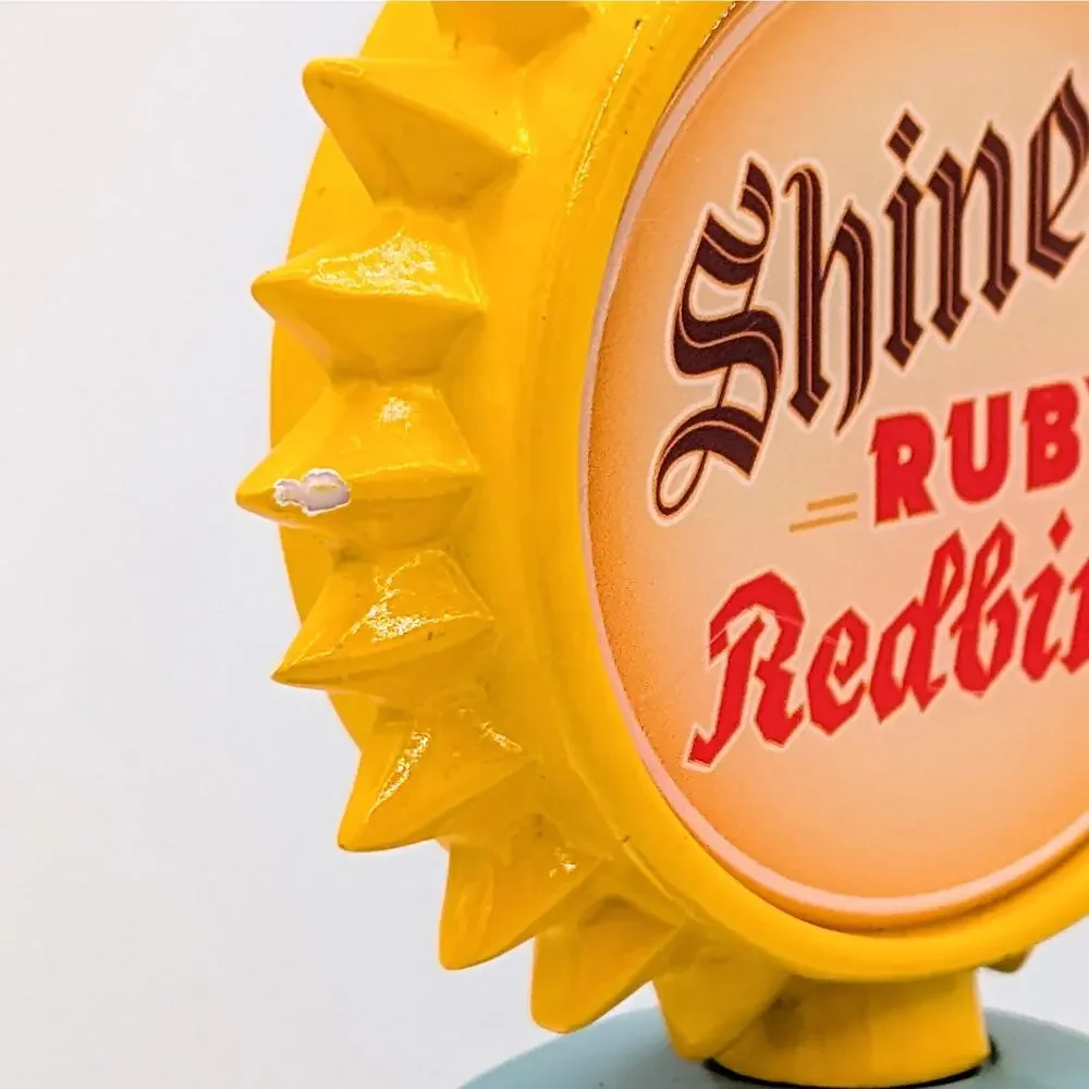 Shiner Ruby Redbird Beer Tap Handle Spoetzl Brewery TX Retro Turquoise Yellow